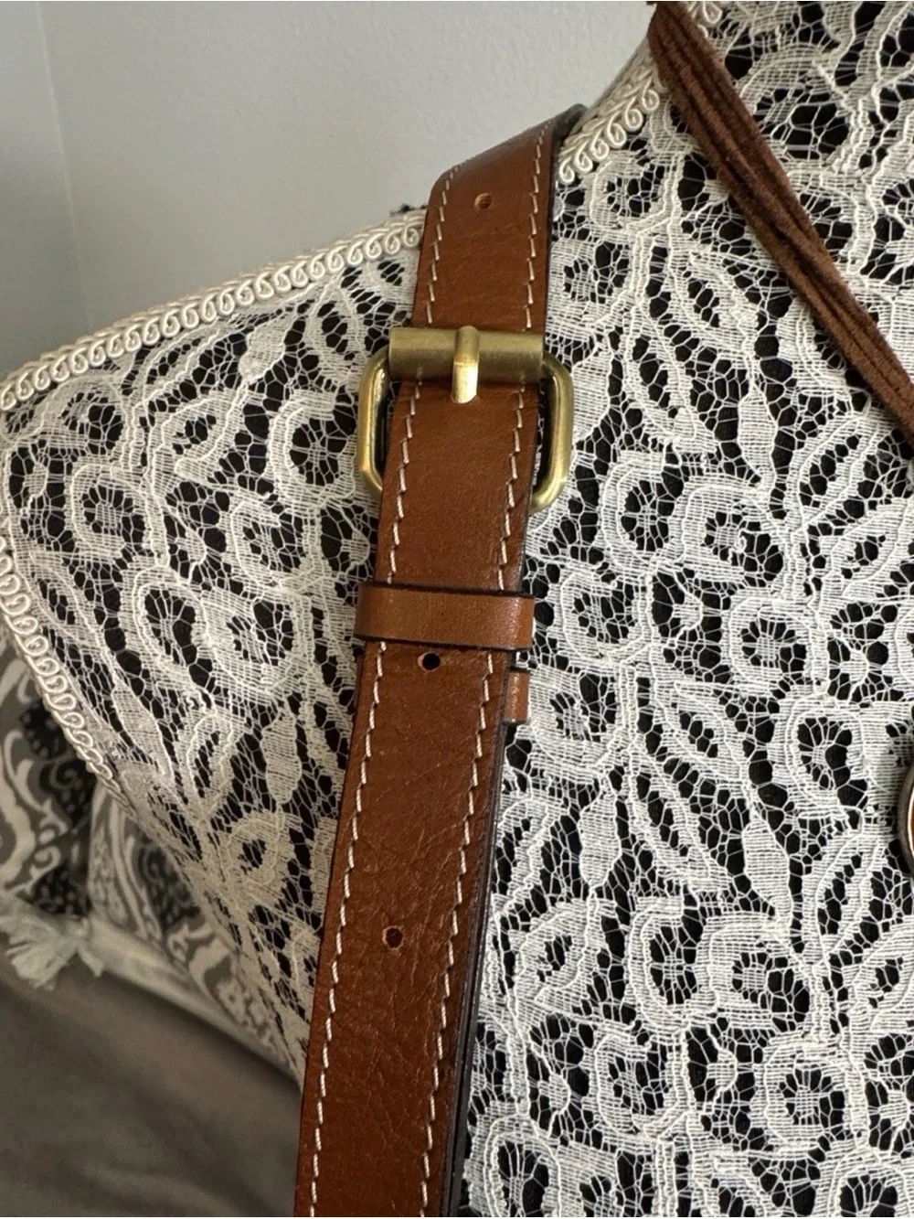Patricia Nash Saddle Crossbody Bag in Cognac Brown